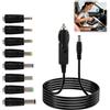 Uliwamowi Cavo Accendisigari 12V 5A, 100cm Cavo Alimentazione Auto, con 8 Connettori Adattatore DC 5,5x2,1mm, Caricatore Universale per Router LED Telecamera TV Box Lettore DVD GPS Frigo Auto, Fusibile