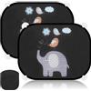 Zaxiva Tendine Parasole Auto Bambini, 2 Pezzi Parasole Auto Bambini Anti-UV con 8 ventose, Parasole Auto Bambini per Finestrino Laterale con motivi di animali carini, 44x36cm