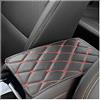 JNNJ Cuscino per Bracciolo Centrale per Auto, Cuscino Console Centrale Auto, Antiscivolo Imbottitura Bracciolo Universale Bracciolo in Pelle PU Pad per La Maggior Parte Dei Veicoli(Nero/Rosso)