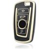 OFF WE GO Custodia Chiave per BMW Guscio Auto Copertina Chiave Macchina per 1 2 3 4 5 6 7 Series X3 X4 M2 M3 M4 M5 M6 F10 F11 F20 F21 Guscio Cover Portachiavi Custodia, Oro Nero