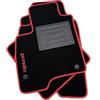 ASC Tappetini Auto in Moquette Nera Compatibili con FIAT PANDA -PANDINA HYBRID 312 III Serie dal 2019 al 2025 con Bordo Antiscivolo Battitacco in Gomma 1 Logo Rosso