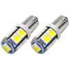 Ruiandsion 2pcs 6V BA9S Lampadina BA9 LED BA9S 53 57 1895 64111 Luce bianca luminosa eccellente 5050 9SMD chipset LED del portello interno laterale di cortesia Luci Mappa Light Bulb