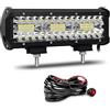 Willpower Barra LED 23cm 9 Pollici 180W Fari LED 12V 24V Combo Fascio Spot e Inondazione Faretti LED Faro da Lavoro LED Barra Luci LED per Fuoristrada Auto Trattore Camion 4x4 Barca ATV con Cablaggio