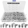 SHUIYUE 96 Pezzi Set di Ingrassatori, Grasso Raccordo Assortimento, Ingrassatori Testine M6 M8 M10 in Dritto E Angolato 45° 90° per Raccordo per Ingrassatore con Scatola per Attrezzature Meccaniche