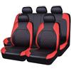 HYGGLY 9 Pezzi Auto Set Coprisedili per Suzuki Vitara (LY) 4.Gen 2015-2022, Pelle Completo Anteriori E Posteriori Tutte Le Stagioni Copri-Sedile Traspirante Antiscivolo Protezioni,Red/A