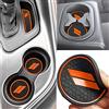 Auprite, Kit da 11 tappetini antipolvere compatibili con portabicchieri, tasche degli sportelli, consolle centrale e accessori per Dodge Challenger 2015-2023 (arancione)