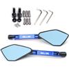 ZHjLut Per SUZUKI GSR400 GSR600 GSR750 GSR 600 400 750 Specchio universale per moto CNC specchietto retrovisore laterale blu specchio antiriflesso (Color : Blue)