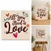 Plenty Gifts Cartello Alluminio - Deco Tile All You Need Is Love - Targa decorativa - Messaggio d'amore - Decorazione da parete - Flamingo