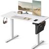 SONGMICS Scrivania Regolabile in Altezza Elettrica, 120 x 60 cm, Scrivania Elettrica, Tavolo con Memoria per 4 Altezze, Porta USB-C, Bianco Nuvola LSD132W01