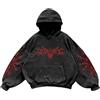 WAZHAKU Felpa da uomo e donna, Y2K, vintage, con stampa a teschio, casual, con cappuccio, stile college, gotico, a maniche lunghe, large, stile retrò, per Halloween, alla moda, comoda, XL