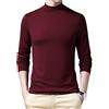 Disimlarl Maglietta a collo alto in misto seta e cotone a maniche lunghe da uomo a maniche lunghe di base tinta unita Casual Pullover Top