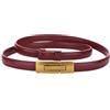 HELBAY Cintura in pelle da donna - Fibbia dorata regolabile, pelle di mucca, nera, per abito e tailleur,Borgogna,95x1,4 cm