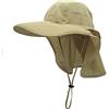 GG ST Cappello da sole per esterni, UPF 50+, protezione estiva in rete, con patta per il collo, traspirante, pieghevole, caccia, pesca, spiaggia, per uomini e donne, cachi