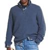 DYJAGYO Maglia con zip casual in cashmere da uomo,Maglia dolcevita da uomo,Maglia dolcevita in maglia da uomo (Blue,2X-Large)