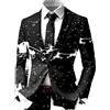 RUMAOZIA Giacca da uomo divertente blazer con stampa natalizia, da lavoro, per carnevale, abbigliamento casual, sportivo, elasticizzato, slim fit, per il tempo libero, Nero , XXL