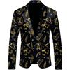 RUMAOZIA Giacca natalizia da uomo, vestibilità regolare, con stampa natalizia, divertente costume di Natale, slim fit, per feste, baveri, blazer, giacca da uomo per il tempo libero, O nero., XL