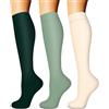 BLUEENJOY Calze a compressione in rame, per donne e uomini, per la circolazione (6 paia), ideali per corsa, allattamento, escursionismo, recupero e volo, 02 Nude/Verde/Verde, Small-Medium