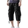 RUMAOZIA Pantaloni cargo da uomo a 3/4, pantaloni cargo da uomo, pantaloni da lavoro, pantaloni da lavoro, pantaloni da uomo, pantaloni rilassati, vestibilità elasticizzati, con tasche multiple per lo