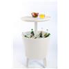 Tavolino Termico Piano Rialzabile Ø49,5 cm in Resina Keter Cool Bar Bianco