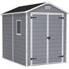 Casetta da Giardino Porta Attrezzi 185,8x236,8x227 cmin Resina Effetto Legno Keter Manor 6x8 Grigia