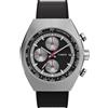 Timex Orologio da uomo LEGACY Uomo in gomma sintetica Cassa in acciaio argentato Movimento al quarzo Quadrante nero Cinturino in gomma nera con fibbia Chiusura normale 5 ATM