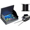 DIGNIFE Macchina fotografica subacquea, Telecamera for la pesca sul ghiaccio HD da 4,3/5 pollici, impermeabile, 12 luci a infrarossi con ampia visuale di 220° for , lago, in mare o in barca(4.3inch EU)
