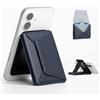 Bettdow Porta carte per MagSafe Wallet, blocco RFID, 10 porta carte Snap Field Wallet, supporto portatile per telefono cellulare per iPhone 17/16/15/14/13/12, blu scuro