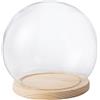 Generic Globe di Vetro Clear Christmas Snow Globe con Base in Legno Display in Vetro Trasparente Regalo Cupola ricordo per Artigianato Fai -da -Te Decorazioni da Tavolo da casa da 5,9 Pollici di Diametro..
