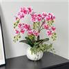 MixcMax orchidea finta realistica, Fiori di orchidea finti con vaso piante finte da interno per decorare il soggiorno, la camera da letto, la cucina e il tavolo (rosa)