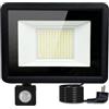 MOLVCE Faretto LED da 50 W con sensore di movimento, per esterni, 6500 K, luce bianca fredda, super luminosa, con cavo da 1,5 m, IP66, impermeabile, per garage, campo sportivo, terrazza, casa