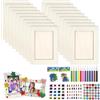 Neuytiky Set di 10 cornici portafoto in legno, 20 x 15 cm, fai da te, per bambini, con 3 varietà di pietre glitterate, adesivi a stella in schiuma 3D per bambini, matrimonio