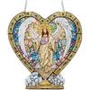 Reofrey Hanging Diamond Painting con Doppio Lato Rhineston Gesù, 20x20cm DIY Cristallo Suncatcher Pittura Diamante Acchiappasole Con Catena, Decorazione Appendere Per Finestra Giardino Regalo