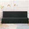 LJQAIZYL Copri Divano Senza Bracciolo Con Gonna A Balze Elasticizzato 2/3/1 Posti Copridivano Letto Pieghevole Copertura per Divano Letto Antigraffio Gatto Fodera per Divano Clic Clac (190-220cm,Gray)