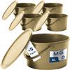MIG Secchio con coperchio, 4 l, colore oro, 5 x 4 litri, impilabile in plastica con coperchio, versatile con coperchio, per uso domestico e industriale, piccolo secchio con coperchio, adatto per cibo