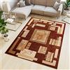TAPISO Atlas Tappeto Salotto Moderno Pelo Corto Design Astratto Motivo Geometrico Rettangoli tonalità Marrone Beige Chiaro Oeko-Tex Soggiorno Sala Camera Ufficio 150 x 300 cm