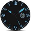 Fishtec Orologio da Parete Design Moderno - Pendolo murale con Temperatura Digitale - Adatto per Cucina, Ufficio, Salotto, Camera - 25 CM - Nero e Blu