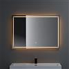 doporro Specchio Bagno LED 100x80 cm Rettangolare Retroilluminato con Interruttore Tattile, Dimmerabile 3 Colori, Antifog, Memoria, Vetro Temperato HD - Spiegel02