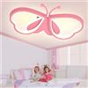 LUOLONG Lampada da Soffitto a LED per Bambini a Farfalla Dimmerabile - Acrilico Creativa per Camera dei Bambini e Camera da Letto della Ragazza - Rosa 62cm