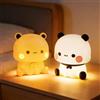 ZMCVOE Lucina Notturna Bambini, Budu Dudu Luce Notturna Bambini, Lampada Panda Silicone, Squishy Lamp, Controllo Touch e Ricarica USB, per Bambino e Neonati Deco Cameretta