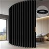 JILRON Divisore per stanze con tenda a binario, 100% protezione - Design accordeon unico, aspetto pulito per camera da letto, ripostiglio (Nero-H213 x L254 cm) confezione da 1