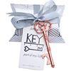 Makhry 50pcs Bomboniera Souvenir Regalo Set Cuscino Contenitore di Caramelle Vintage Scheletro Chiave Apribottiglie (Oro Rosa)