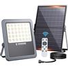 HOOLED Faretto LED da Esterno Solare Batteria ad alta capacità da 18,000 mAh Luce Solare LED esterno 6500K, oltre 2000 lm, Impermeabile IP66, Per giardini e cortili, con Telecomando, cavo da 2,5 m