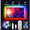 Daymeet Luci a LED per TV, luci a LED 3M per retroilluminazione TV RGBIC striscia luminosa per TV USB da 32-60 pollici dietro l'illuminazione, luce di colore arcobaleno Glow Music Sync Bluetooth APP