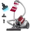 Akitas Aspirapolvere senza Sacco 800W 2,5L con Spazzola Turbo per Peli di Animali e Spazzola 2-in-1 Tedesca Wessel Werk per Pavimenti Duri e Tappeti