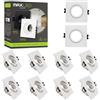 Maxled, Light is Led! 10 Pezzi Cornice Faretto Incasso GU10 Orientabile Portafaretto Incasso Bianco Alogeno Faretti Foro Ø75mm Quadrato Bianco Dimensioni: 93mm x 93mm x 25mm