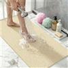 BLESWIN Tappetino Doccia Antiscivolo 50x80 cm con Drenaggio, Tappeto Bagno Antiscivolo Morbido, Tappetino da Bagno Antimuffa ad Asciugatura Rapida per Famiglie e Sicurezza Anziani Beige