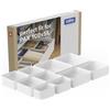 Rotho WOP Organizer Cassetti 10 Pezzi XS-XL, Organizer per Cassetti e Contenitori per Cassetti Impilabili in Plastica Riciclata, per Armadio, Comò, Fasciatoio, Biancheria e Accessori, Bianco