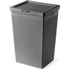 Inbagno Cesta Portabiancheria 65 Litri Grigio Cesto Bucato In Plastica Riciclata, Made In EU Con Maniglie E Foro Apertura