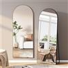 BHFFTHK Specchio a Figura Intera 162x53 cm,Specchio da Terra ad Arco con Specchio da Parete Grande con Cornice in Alluminio e vetro infrangibile,Appoggiare o Appendere per Soggiorno,Corridoio,Nero