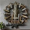 OOEREWGF Regalo di orologio a parete a tema di pistola a proiettile per il soldato, stampa piatta 2D personalizzata pistola a forma di proiettile orologio a parete appeso decorazione della casa